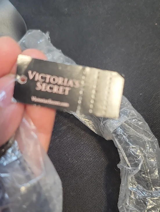 Victoria's Secret Black Sequin Logo Stripe Tote - Picture 6 of 7